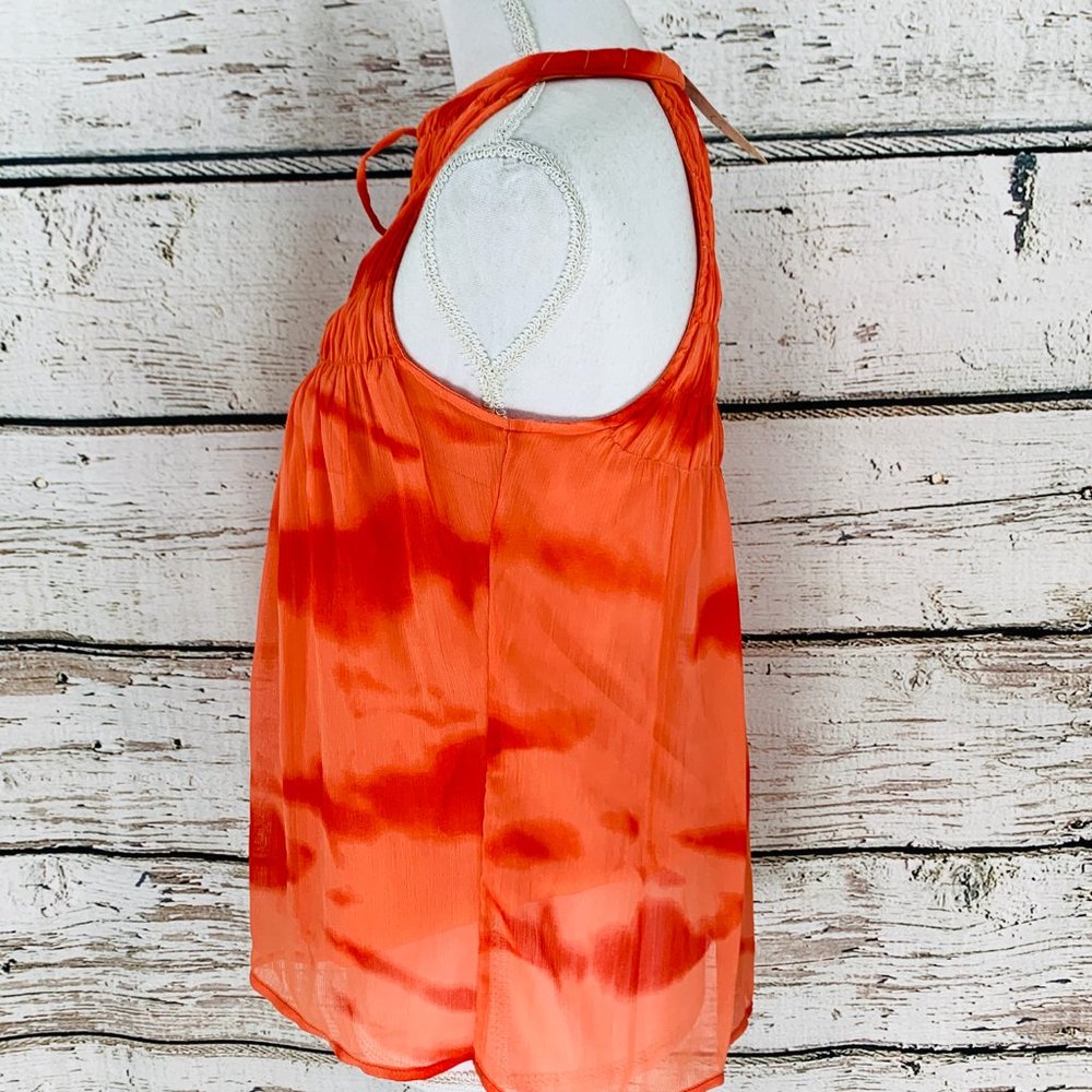 Adiva Women'a Sleeveless Orange Top Petite Medium - Picture 5 of 8
